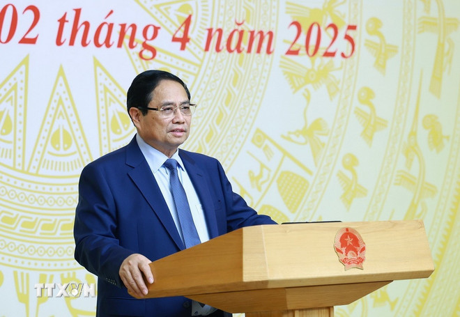 El primer ministro de Vietnam, Pham Minh Chinh, interviene en la cita (Foto: VNA)