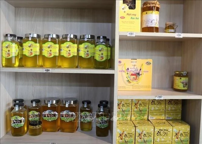 Miel de flores de menta, un producto preciado de la meseta rocosa de Dong Van. (Foto: VNA)
