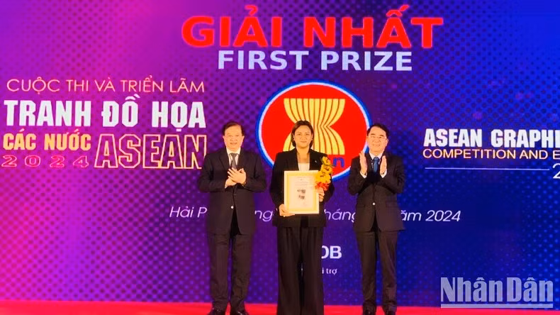 Inauguran exposición de pintura gráfica de la Asean 2024 ảnh 1