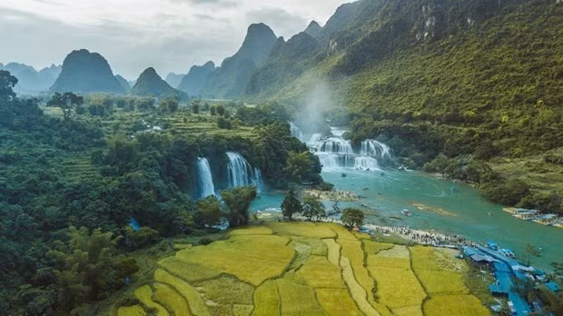 La cascada Ban Gioc forma parte del geoparque mundial de la Unesco Non Nuoc Cao Bang. (Foto: VNA)