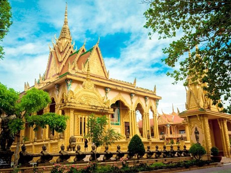 El santuario principal de la pagoda Vam Ray. (Fotografía: thamhiemmekong.com)