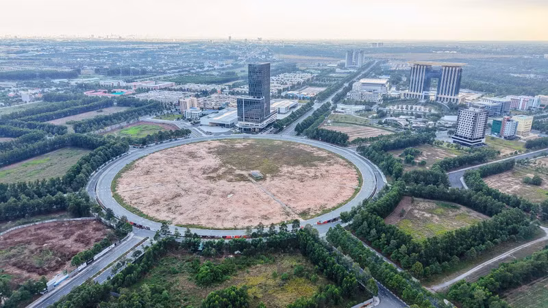 La futura zona cultural, comercial y de servicios, junto con la estación central A1 en la Ciudad Nueva de Binh Duong, se construirá próximamente.