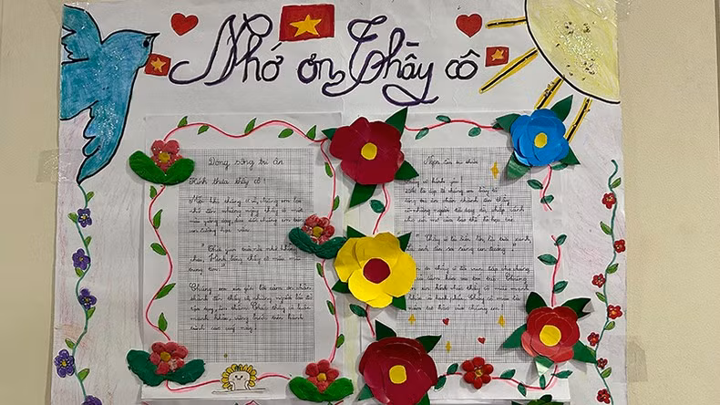 Periódico mural elaborado por estudiantes vietnamitas.