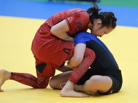 Phung Thi Hue (izquierda) derrotó a Thai Sakaew Tadaporn para ganar la medalla de oro en 31 SEA Games (Fotografía: VNA)