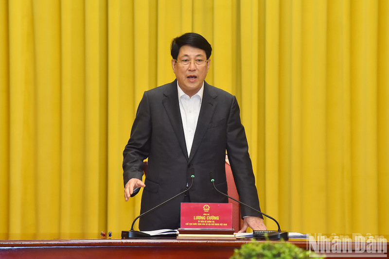 El presidente de Vietnam, Luong Cuong, habla en la cita (Foto: Nhan Dan)