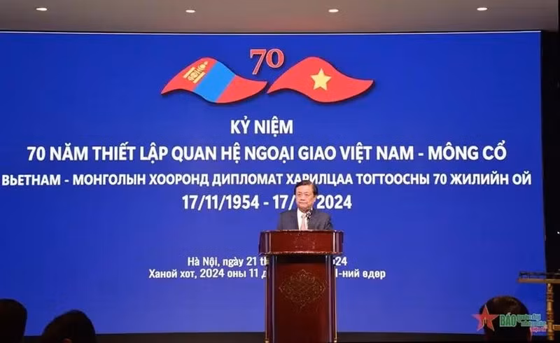 Le Minh Hoan, ministro de Agricultura y Desarrollo Rural del país indochino, pronuncia un discurso en el evento (Foto: VNA)