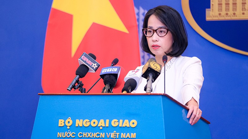 La portavoz adjunta de la Cancillería vietnamita Pham Thu Hang (Foto: Nhan Dan)