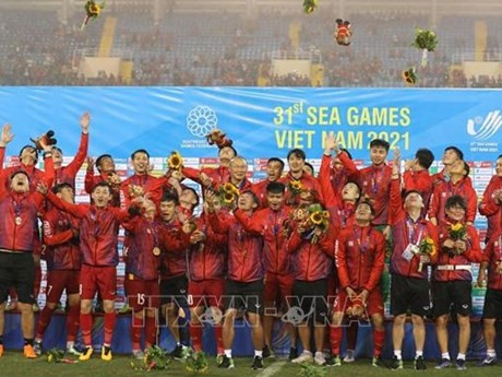 El equipo de fútbol U23 de Vietnam ganó medalla de oro (Fotografía: VNA)