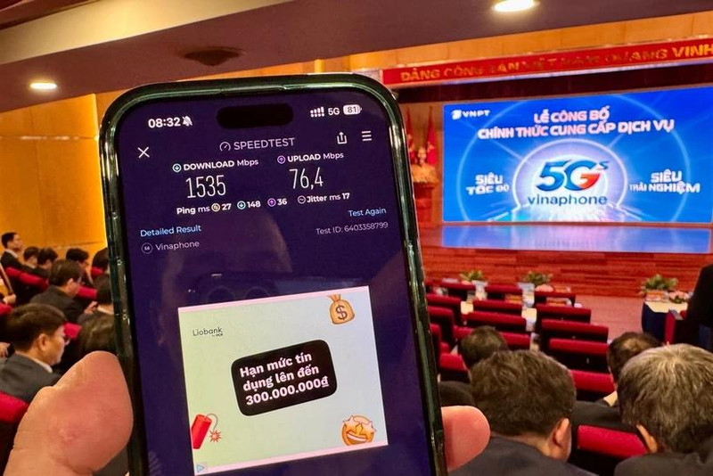 Vinaphone lanza el servicio 5G más rápido de Vietnam (Foto: VNA)