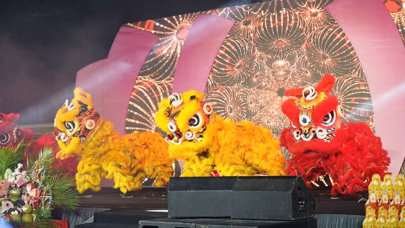 Una interpretación de la danza del león en el evento. (Foto: Comité Organizador)