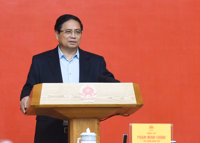 El primer ministro de Vietnam, Pham Minh Chinh, habla en la cita. (Foto: Nhan Dan)