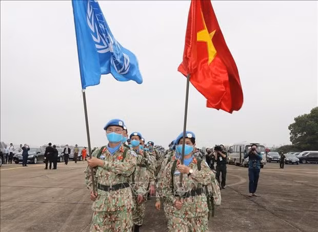 Oficiales vietnamitas participantes en las actividades del mantenimiento de la paz de las Naciones Unidas (Foto:VNA)