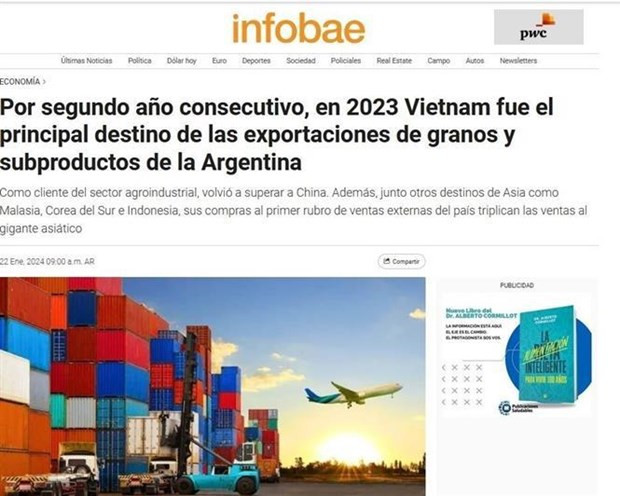 Vietnam fue el principal destino de las exportaciones de granos y subproductos de la Argentina (Foto: Captura de pantalla)
