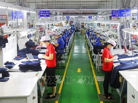 En la empresa Apparel Far Eastern en el Parque Industrial Vietnam - Singapur (VSIP) la provincia de Binh Duong. (Foto: VNA)