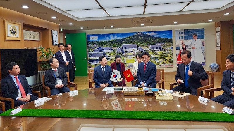 En una actividad de la delegación de Bac Ninh en Corea del Sur. (Fotografía: Nhan Dan)