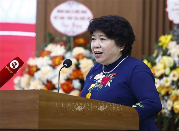 Nguyen Thuy Anh habla en el evento. (Fotografía: VNA)