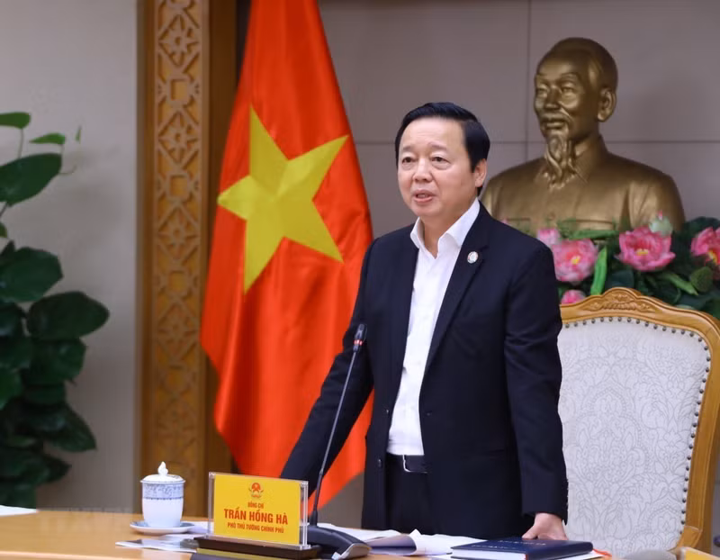 El vice primer ministro vietnamita Tran Hong Ha en la reunión. (Fotografía: VNA)