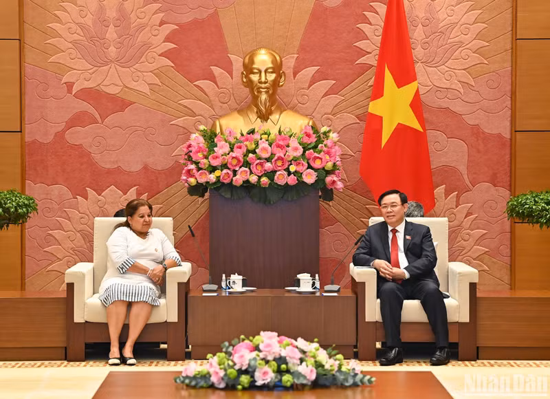 La reunión tuvo lugar en la Casa Parlamentaria, en Hanói. La reunión tuvo lugar en la Casa Parlamentaria, en Hanói.