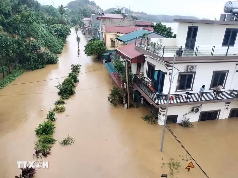 Inundaciones en la provincia de Yen Bai. (Fotografía: VNA)