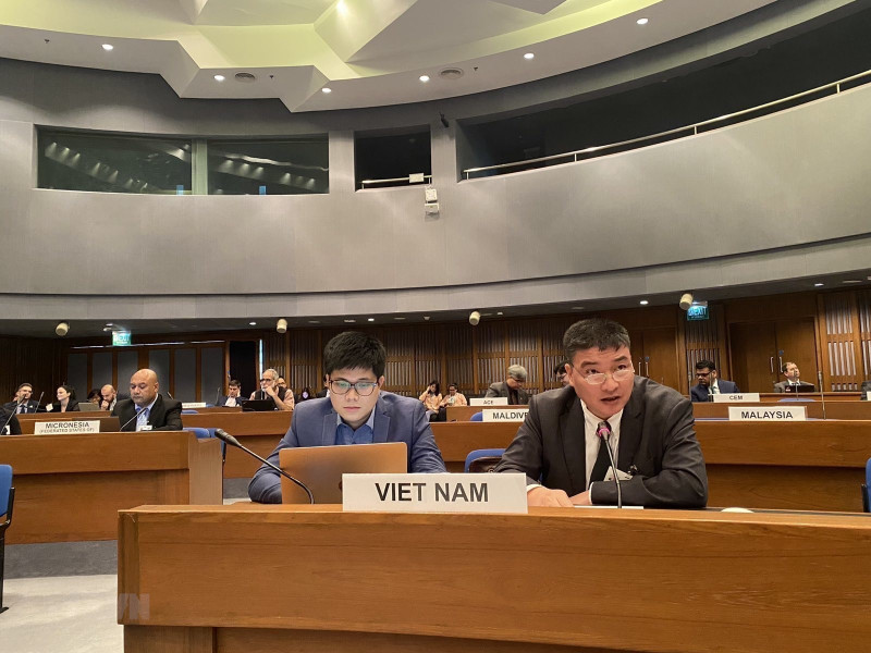 El consejero comercial vietnamita en Tailandia, Le Huu Phuc, en APEF 2023. (Fotografía: VNA)