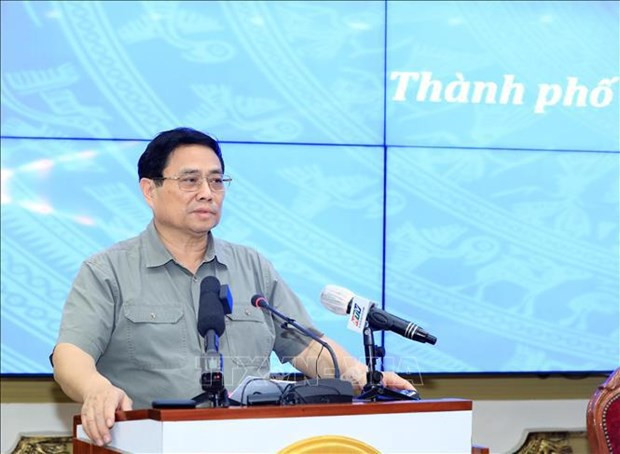 El primer ministro de Vietnam, Pham Minh Chinh, en el evento. (Fotografía: VNA)