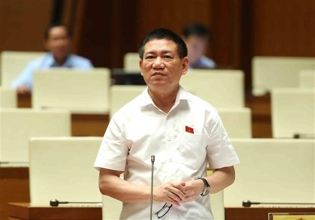 El ministro de Finanzas de Vietnam, Ho Duc Phoc, habla en el evento. (Fotografía: VNA)