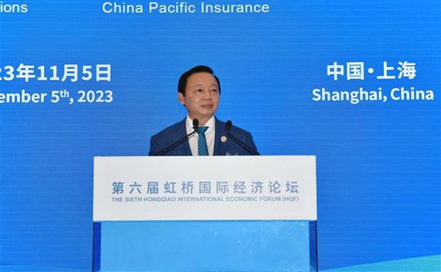 El vice primer ministro vietnamita Tran Hong Ha en su discurso. (Fotografía: VNA)
