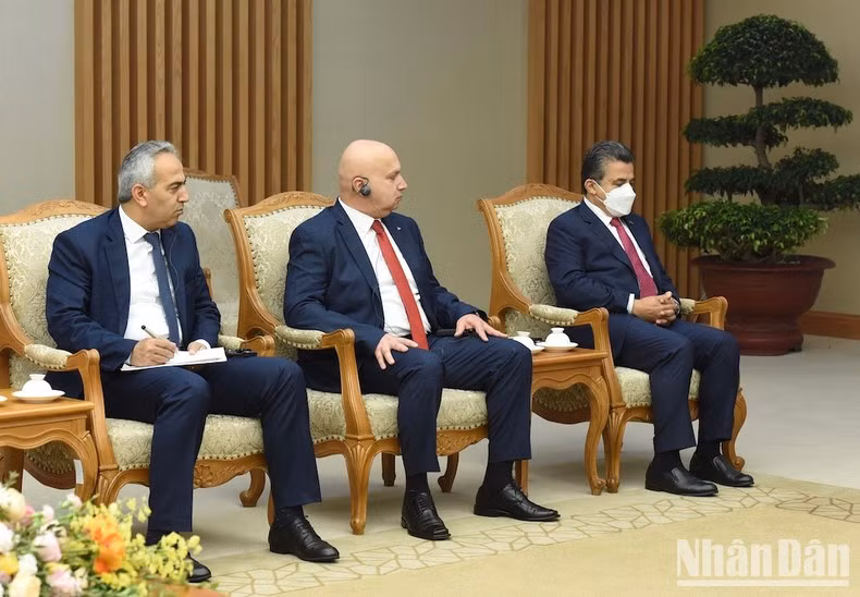 Miembros de la delegación palestina.