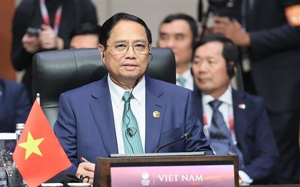 El primer ministro de Vietnam, Pham Minh Chinh, interviene en la XI Cumbre Asean-Estados Unidos. (Fotografía: VNA)
