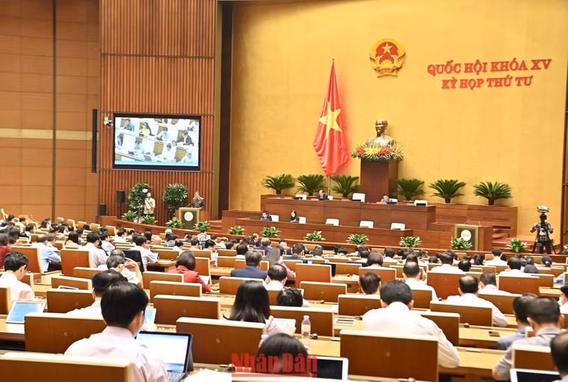 En la sesión vespertina de hoy. (Fotografía: Nhan Dan)