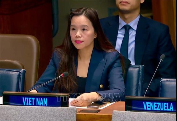 La ministra consejera Le Thi Minh Thoa, subjefa de la delegación permanente de Vietnam ante las Naciones Unidas. (Fotografía: VNA)