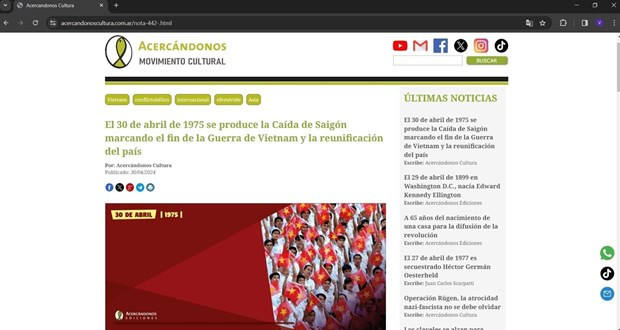 El artículo publicado por Acercándonos Cultura.