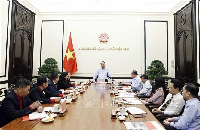 El presidente de Vietnam, Nguyen Xuan Phuc, interviene en la cita. (Fotografía: VNA)