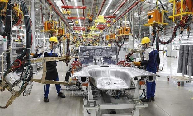 Línea de montaje y producción de automóviles Hyundai Thanh Cong en Vietnam. (Fotografía: VNA)