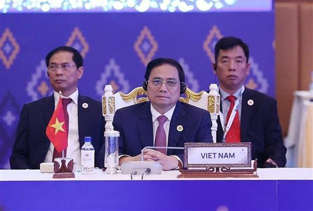 El primer ministro de Vietnam, Pham Minh Chinh, en el evento. (Fotografía: VNA)
