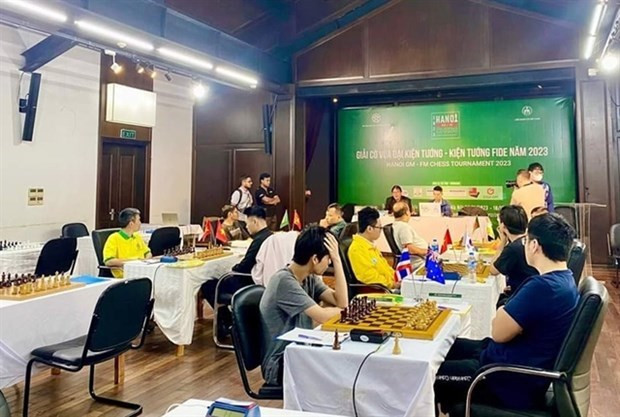 Un torneo de ajedrez en Hanói. (Fotografía: VNA) 