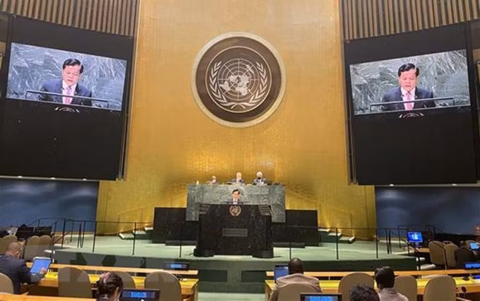 El vicecanciller vietnamita Ha Kim Ngoc en el evento. (Fotografía: VNA)