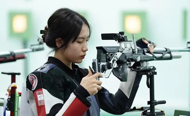 La tiradora Le Thi Mong Tuyen consigue el cuarto boleto ollímpico para Vietnam. (Fotografía: sggp.org.vn)