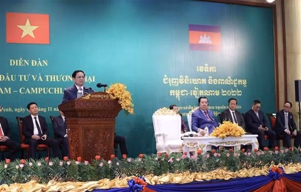 El primer ministro de Vietnam, Pham Minh Chinh, en el acto. (Fotografía: VNA)