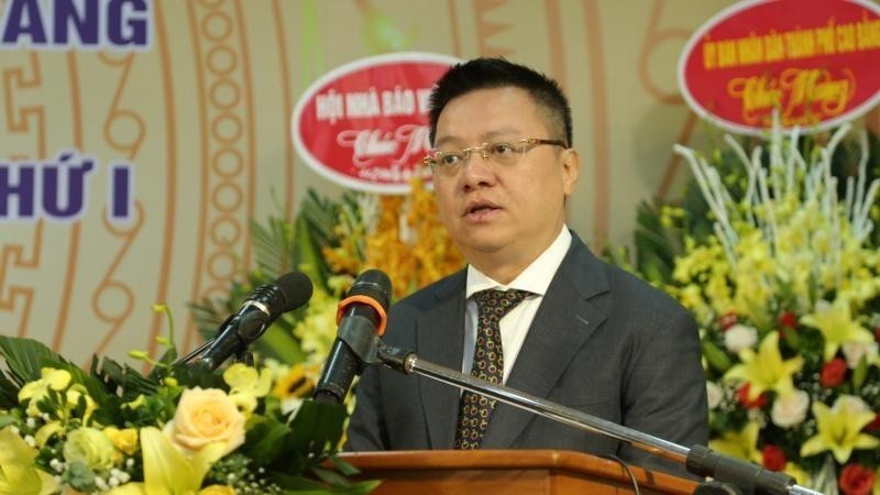 El compañero Le Quoc Minh interviene en el acto. (Fotografía: Nhan Dan)