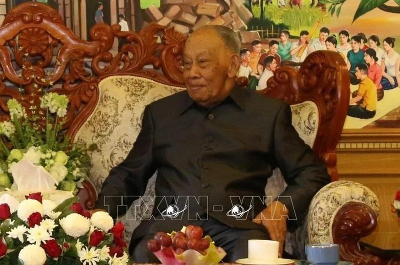 El exsecretario general del Partido Popular Revolucionario de Laos, expresidente del país y exprimer ministro, Khamtay Siphandone. (Fotografía: VNA)