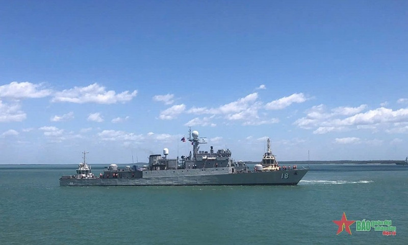 El Buque 18 de la Armada vietnamita llega a Australia para el ejercicio Kakadu 2024. (Fotografía: qdnd.vn)
