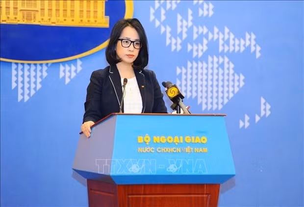 La portavoz adjunta de la Cancillería vietnamita Pham Thu Hang. (Fotografía: VNA)