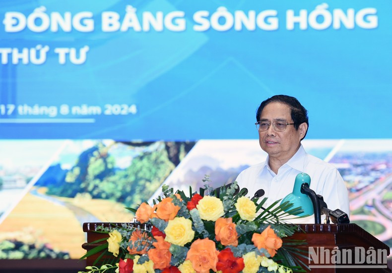 El primer ministro de Vietnam, Pham Minh Chinh, habla en el evento. (Fotografía: Nhan Dan)