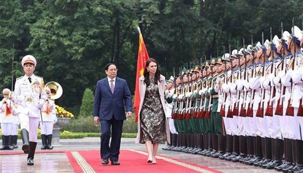 En la ceremonia de bienvenida. (Fotografía: VNA)