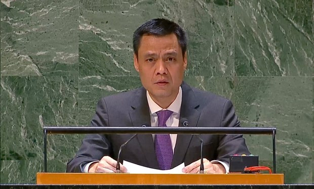 El embajador Dang Hoang Giang, jefe de la delegación de Vietnam ante las Naciones Unidas. (Fotografía: VNA)