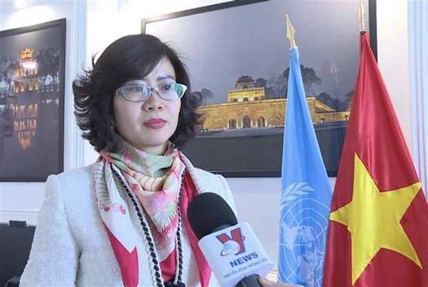 La embajadora Le Thi Hong Van, jefa de la misión de Vietnam ante la Unesco. (Fotografía: VNA)