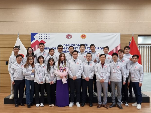 Miembros de la Asociación de Fútbol de Vietnam en Corea del Sur. (Fotografía: VNA)