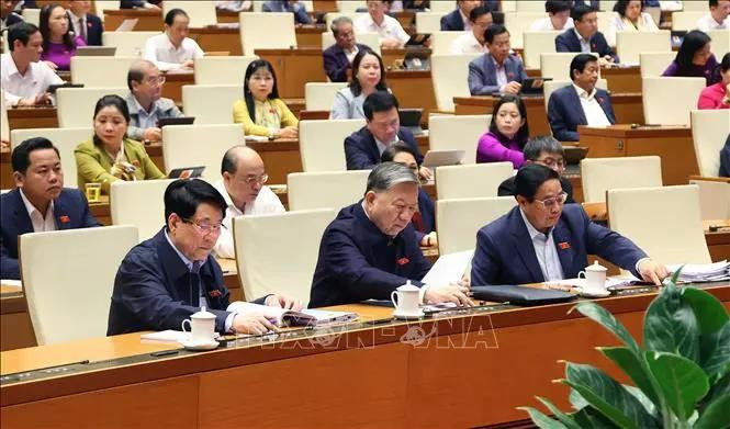 Diputados de la Asamblea Nacional votaron a favor de aprobar la Ley de Justicia para Menores. (Fotografía: VNA)