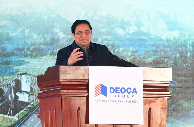 El primer ministro Pham Minh Chinh interviene en la ceremonia. (Fotografía: Thanh Giang)